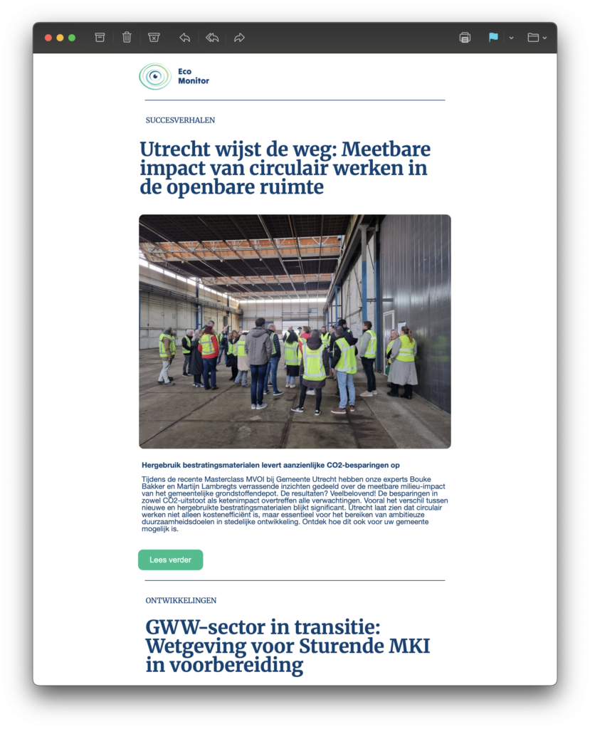 Nieuwsbrief Eco Monitor